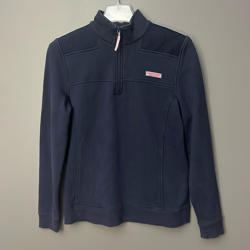 Vineyard Vines Women's 1/4 Zip Pullover - Navy Pink - Size Small